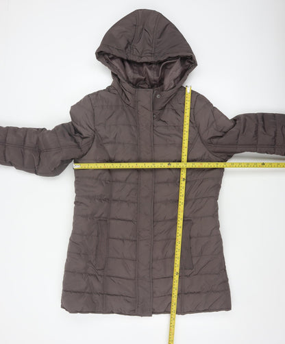 Maine New England Women’s Brown UK 14 Hooded Quilted Puffer Jacket