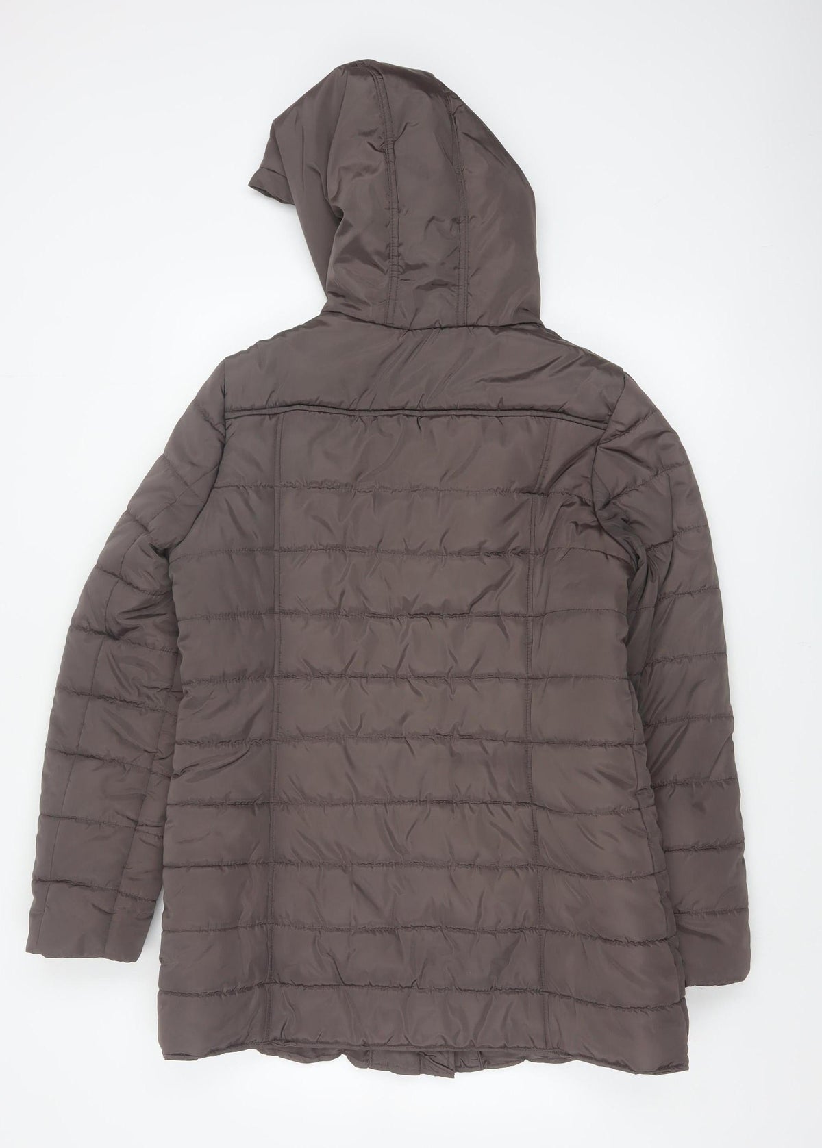 Maine New England Women’s Brown UK 14 Hooded Quilted Puffer Jacket