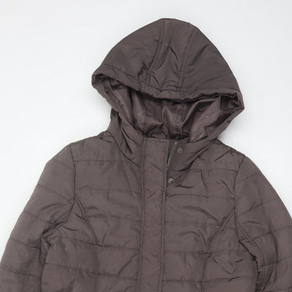 Maine New England Women’s Brown UK 14 Hooded Quilted Puffer Jacket
