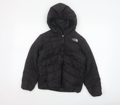 The North Face Boys Black M Hooded Quilted Puffer Jacket