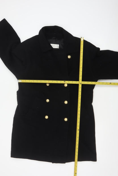 Precis Women’s Black Wool Cashmere Size 10 Double-Breasted Pea Coat