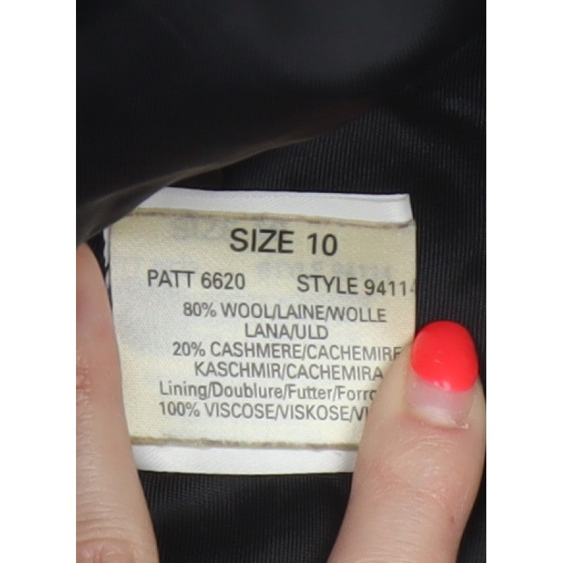 Precis Women’s Black Wool Cashmere Size 10 Double-Breasted Pea Coat