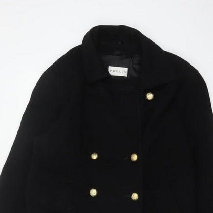 Precis Women’s Black Wool Cashmere Size 10 Double-Breasted Pea Coat