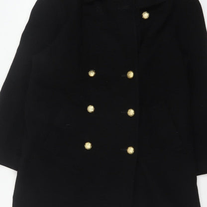 Precis Women’s Black Wool Cashmere Size 10 Double-Breasted Pea Coat