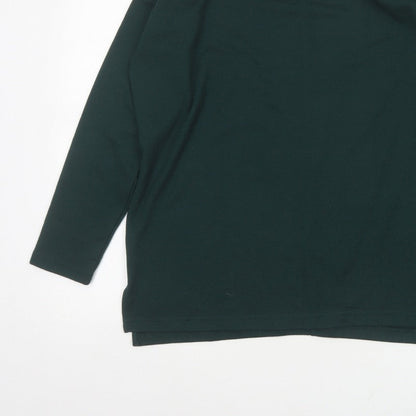 New Look Women Green Size S Basic Long Sleeve Crew Neck T-Shirt