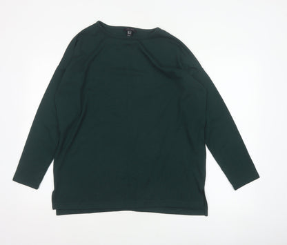 New Look Women Green Size S Basic Long Sleeve Crew Neck T-Shirt