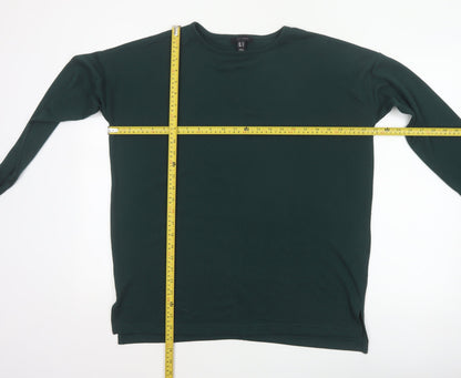 New Look Women Green Size S Basic Long Sleeve Crew Neck T-Shirt