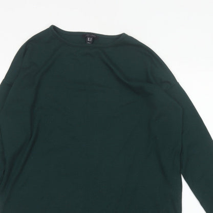 New Look Women Green Size S Basic Long Sleeve Crew Neck T-Shirt