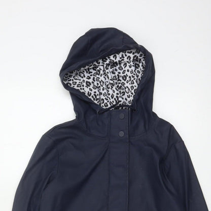 Dorothy Perkins Women’s Blue Leopard Hooded Rain Jacket UK 6