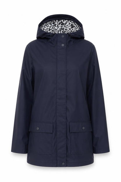 Dorothy Perkins Women’s Blue Leopard Hooded Rain Jacket UK 6