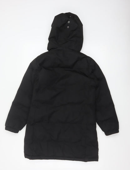 Trespass Girls Black 9-10 Years Waterproof Hooded Parka Coat