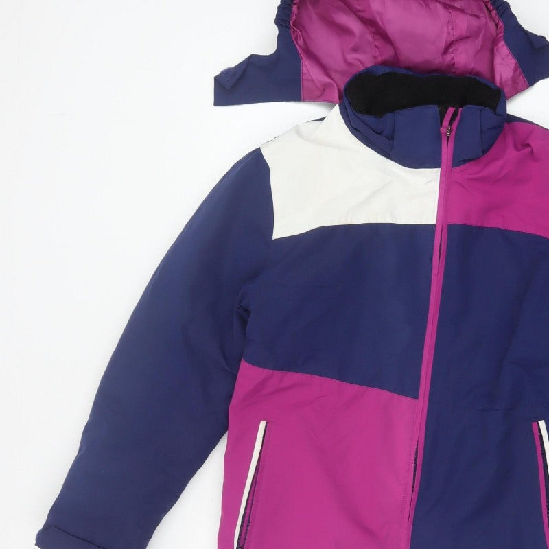 Crane Girls Multicoloured 11-12 Years Ski Jacket Hooded Waterproof
