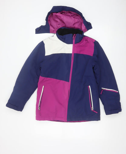 Crane Girls Multicoloured 11-12 Years Ski Jacket Hooded Waterproof