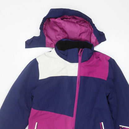 Crane Girls Multicoloured 11-12 Years Ski Jacket Hooded Waterproof