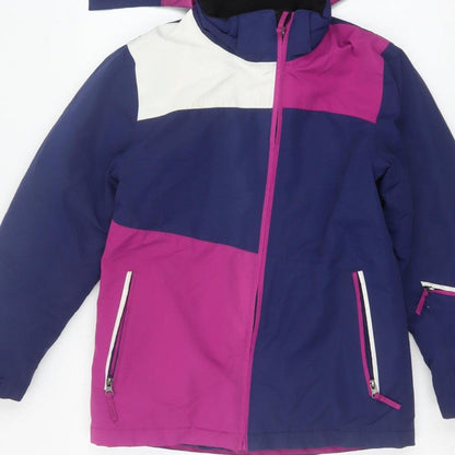Crane Girls Multicoloured 11-12 Years Ski Jacket Hooded Waterproof