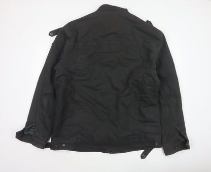 Outdoor Jacket Men Black 2XL Military Cotton Lined Utility Jacket