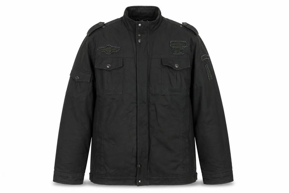 Outdoor Jacket Men Black 2XL Military Cotton Lined Utility Jacket