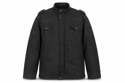 Outdoor Jacket Men Black 2XL Military Cotton Lined Utility Jacket