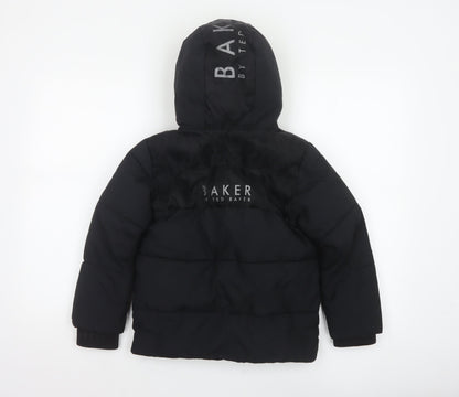 Baker by Ted Baker Boys Black 7 Years Hooded Puffer Jacket