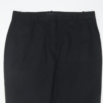 M&S Women Black Size 16 Regular Tapered Tailored Work Trousers