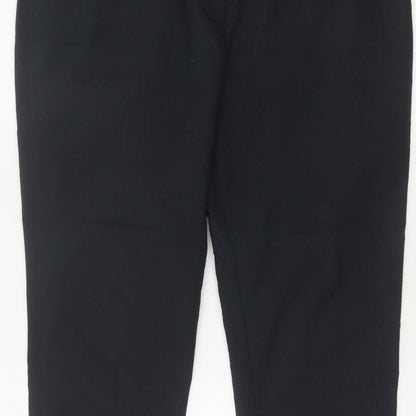 M&S Women Black Size 16 Regular Tapered Tailored Work Trousers