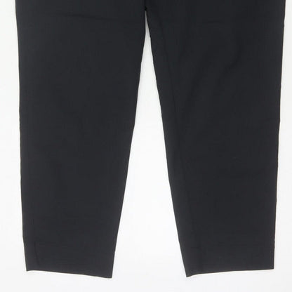 M&S Women Black Size 16 Regular Tapered Tailored Work Trousers