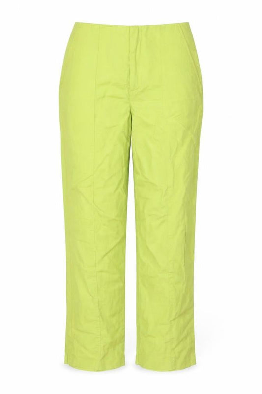 Zara Women Green Linen Cotton Straight Leg Trousers Size M