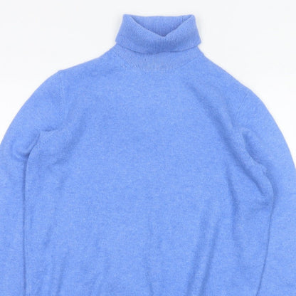 Marks and Spencer Women Blue S Roll Neck Knit Pullover Jumper