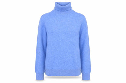Marks and Spencer Women Blue S Roll Neck Knit Pullover Jumper