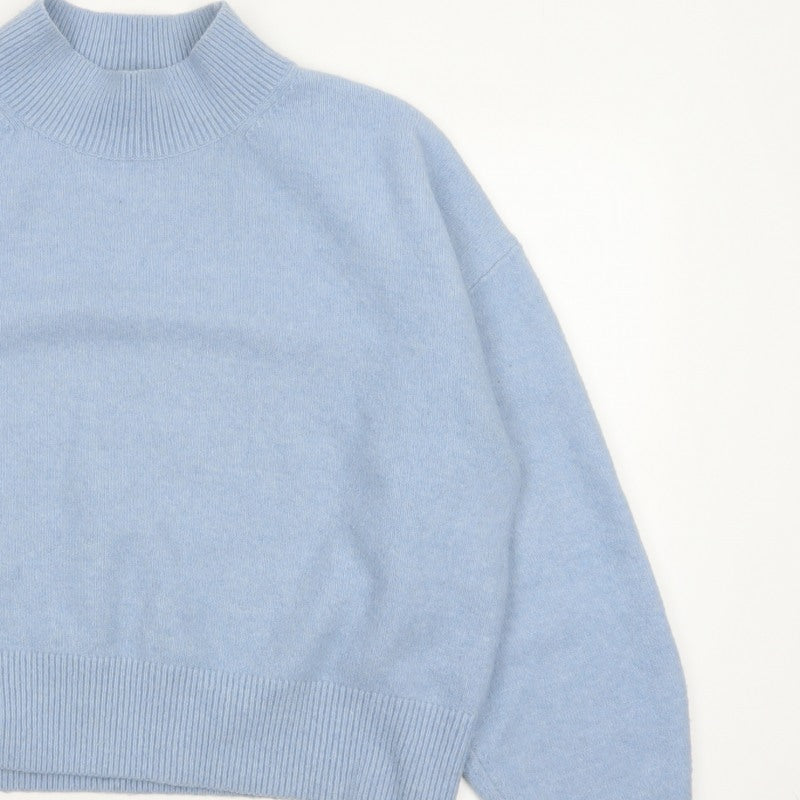 & Other Stories Women Blue UK 14 Relaxed Mock Neck Knit Jumper