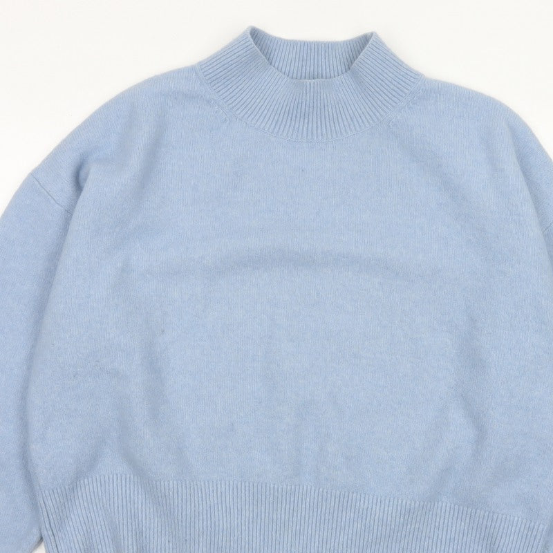 & Other Stories Women Blue UK 14 Relaxed Mock Neck Knit Jumper