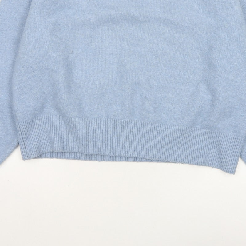 & Other Stories Women Blue UK 14 Relaxed Mock Neck Knit Jumper