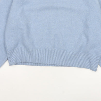 & Other Stories Women Blue UK 14 Relaxed Mock Neck Knit Jumper
