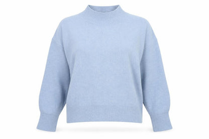 & Other Stories Women Blue UK 14 Relaxed Mock Neck Knit Jumper