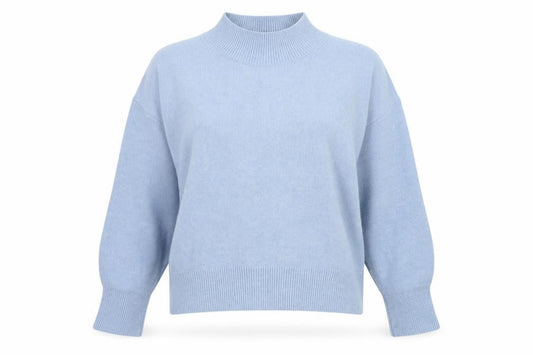 & Other Stories Women Blue UK 14 Relaxed Mock Neck Knit Jumper