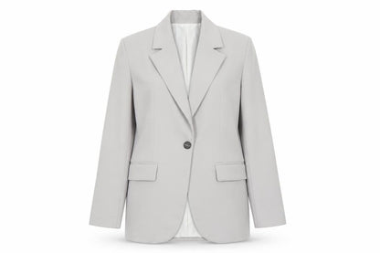 Zara Women Grey XS Long Tailored Peak Lapel Blazer Jacket
