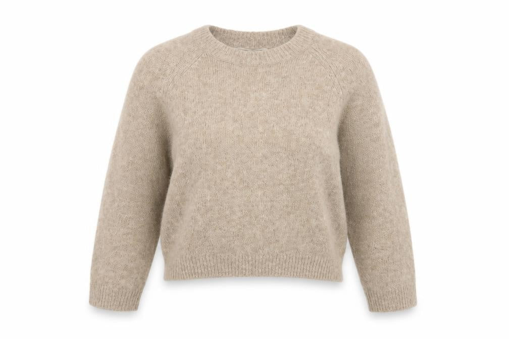 Samsøe Samsøe Women Beige Alpaca Blend Crew Neck Jumper Size S
