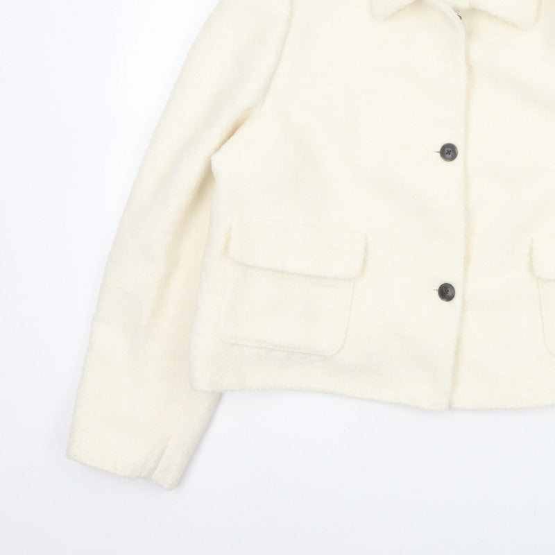 Marks and Spencer Women Ivory Size 18 Shearling Wool Blend Jacket