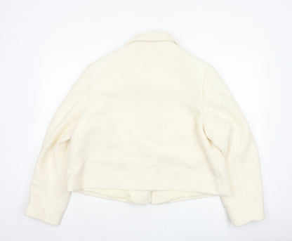 Marks and Spencer Women Ivory Size 18 Shearling Wool Blend Jacket