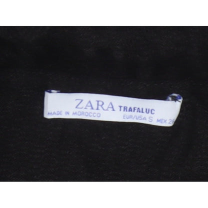 Zara Trafaluc Women Black S Fit & Flare Rib Knit Long Sleeve Dress