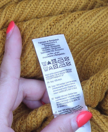 F&F Men’s Orange 3XL Chunky Knit Crew Neck Pullover Jumper