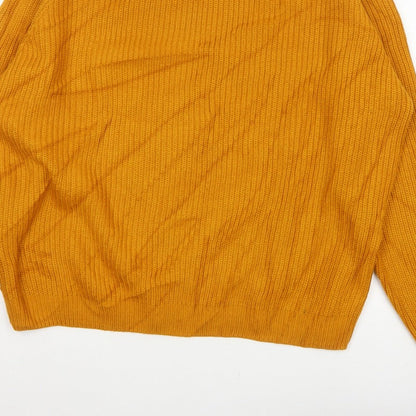 F&F Men’s Orange 3XL Chunky Knit Crew Neck Pullover Jumper