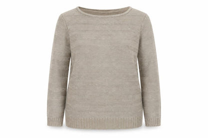 Marks & Spencer Women's Beige Size 10 Striped Knit Pullover Jumper