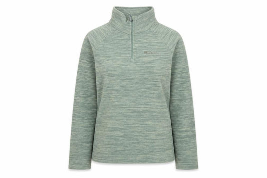 Mountain Warehouse Women Green UK 10 1/4 Zip Fleece Pullover Sweatshirt