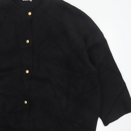 Tu Women’s Black Size 18 Button Front Knit Cardigan Gold Buttons