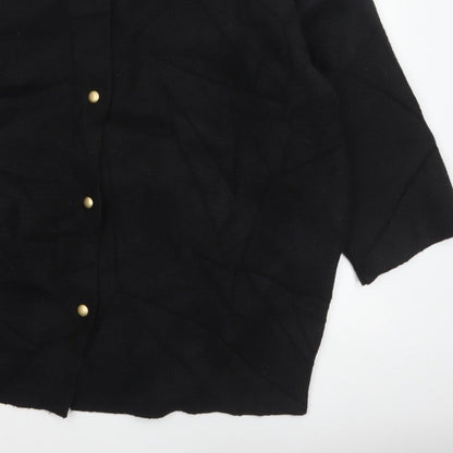 Tu Women’s Black Size 18 Button Front Knit Cardigan Gold Buttons