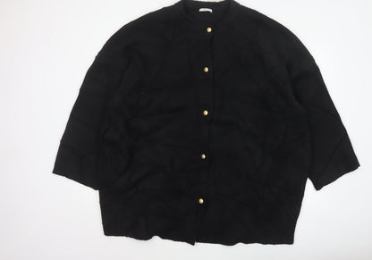 Tu Women’s Black Size 18 Button Front Knit Cardigan Gold Buttons
