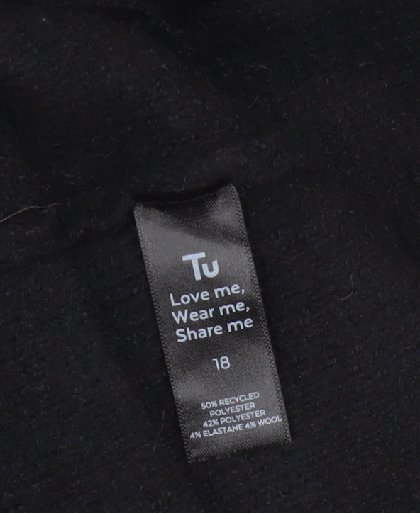 Tu Women’s Black Size 18 Button Front Knit Cardigan Gold Buttons