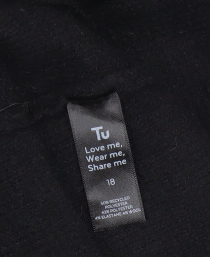 Tu Women’s Black Size 18 Button Front Knit Cardigan Gold Buttons