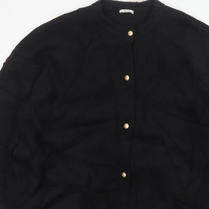 Tu Women’s Black Size 18 Button Front Knit Cardigan Gold Buttons